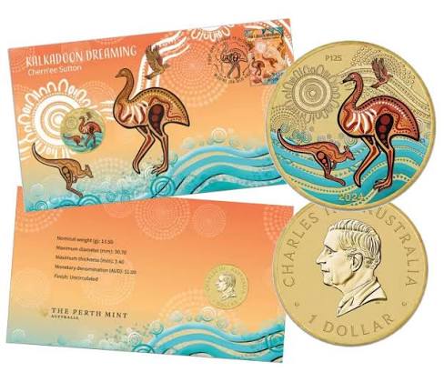 2024 $1 Kalkadoon Dreaming Colored Coin PNC Mintage: 7500