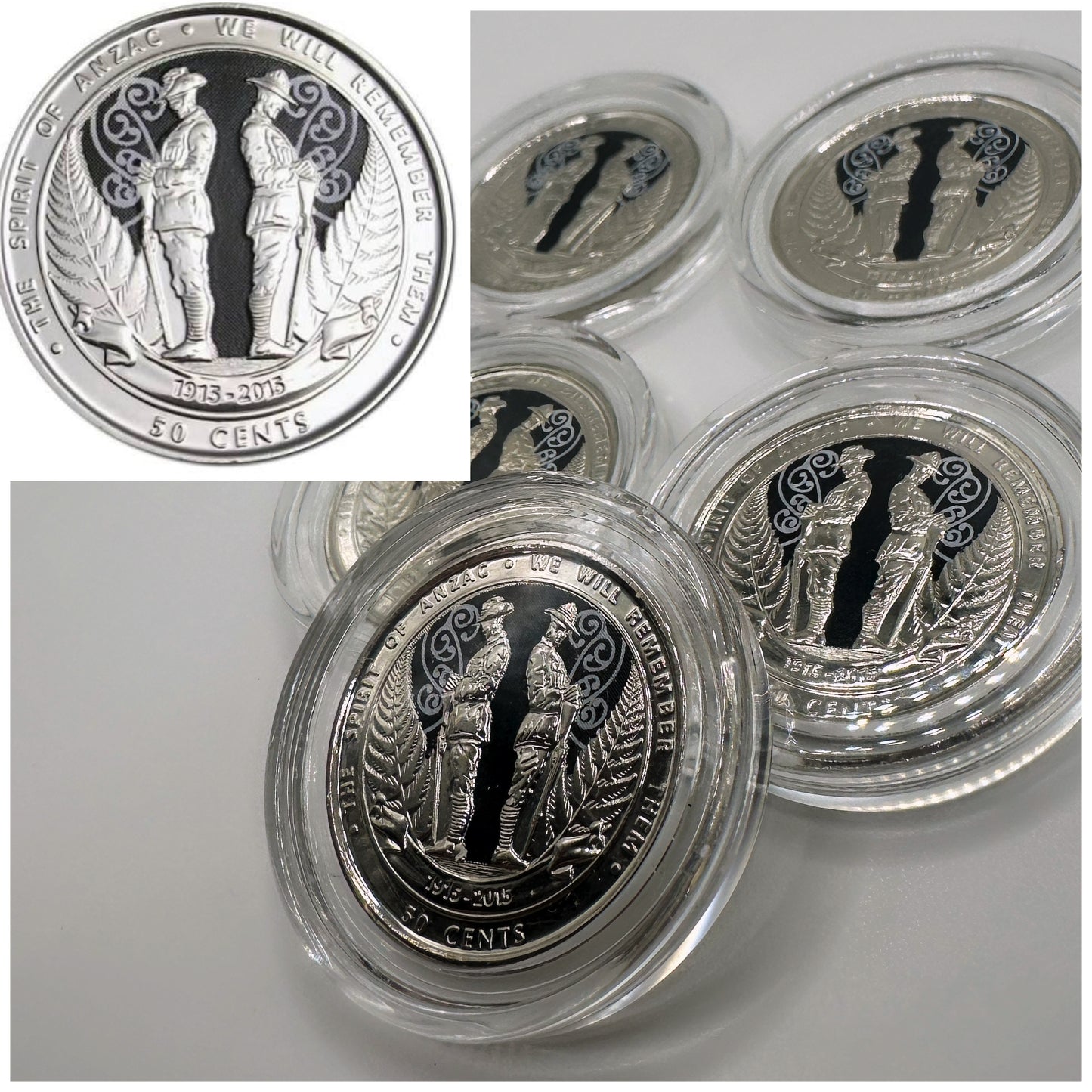 1x UNC 50c 2015 New Zealand Spirit Of Anzac - In Lighthouse Capsule - Mintage: 1M