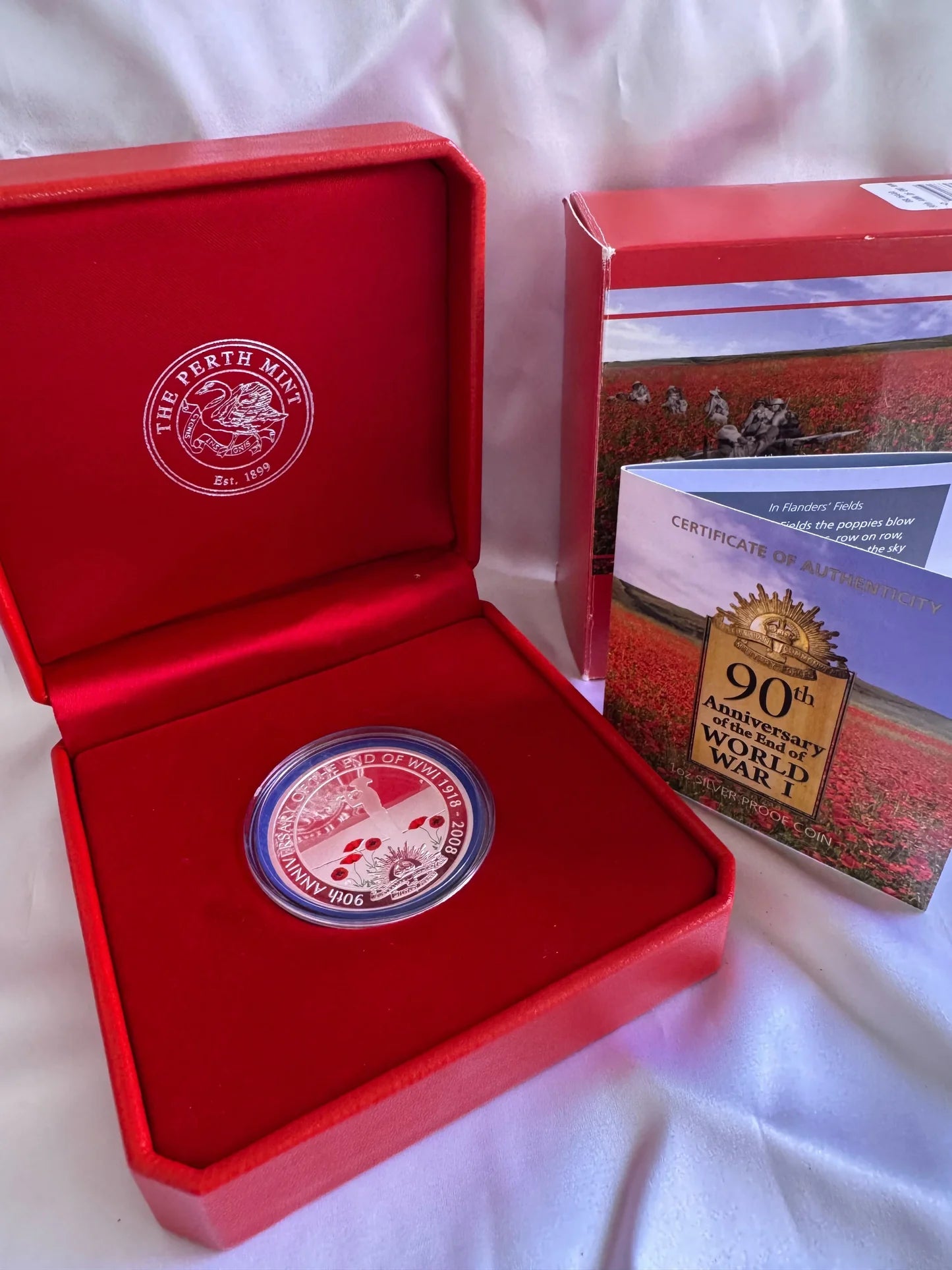 2008 1oz Silver 90th Anniversary Of World War 1 Coin - Mintage: 12,500