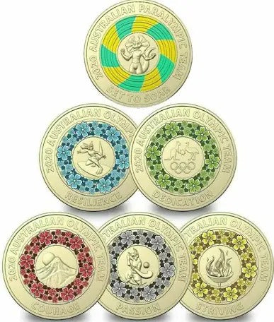 6x UNC Tokyo Olympics $2 Coins - In Lighthouse Capsules (Full Set)