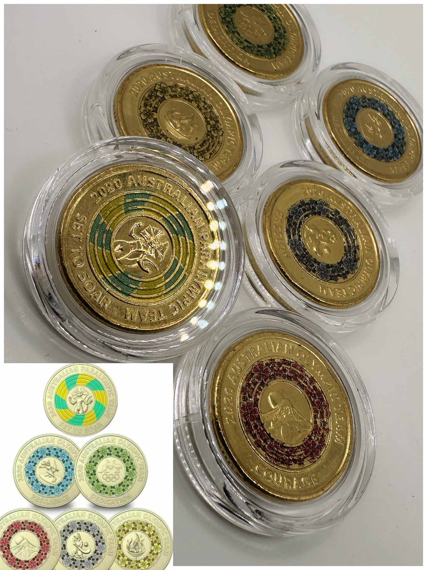 6x UNC Tokyo Olympics $2 Coins - In Lighthouse Capsules (Full Set)