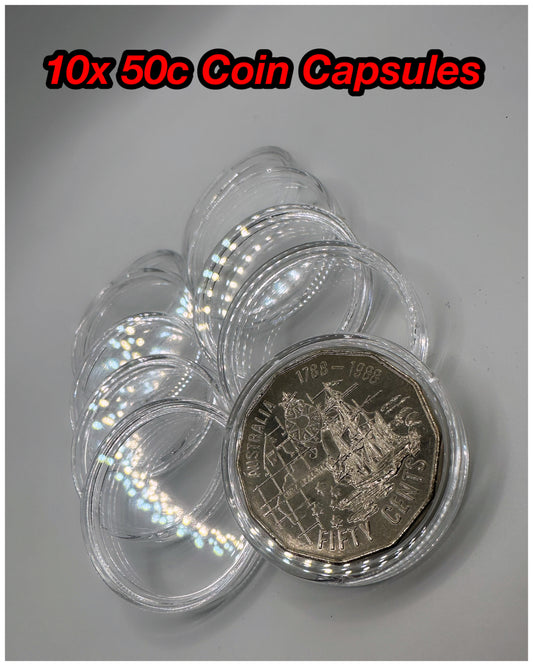 10x 50c ULTRA Lighthouse Coin Capsules