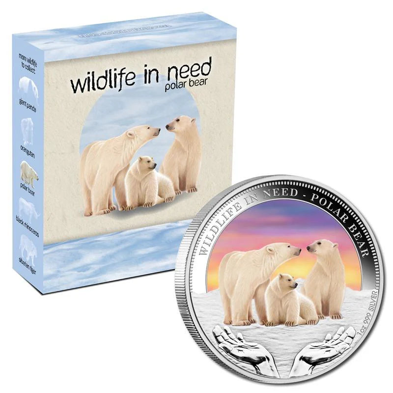 2012 1oz Polar Bear Wildlife In Need - Mintage: 5,000