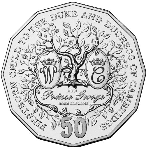 2013 50c Royal Christening PNC - Mintage: 14,000