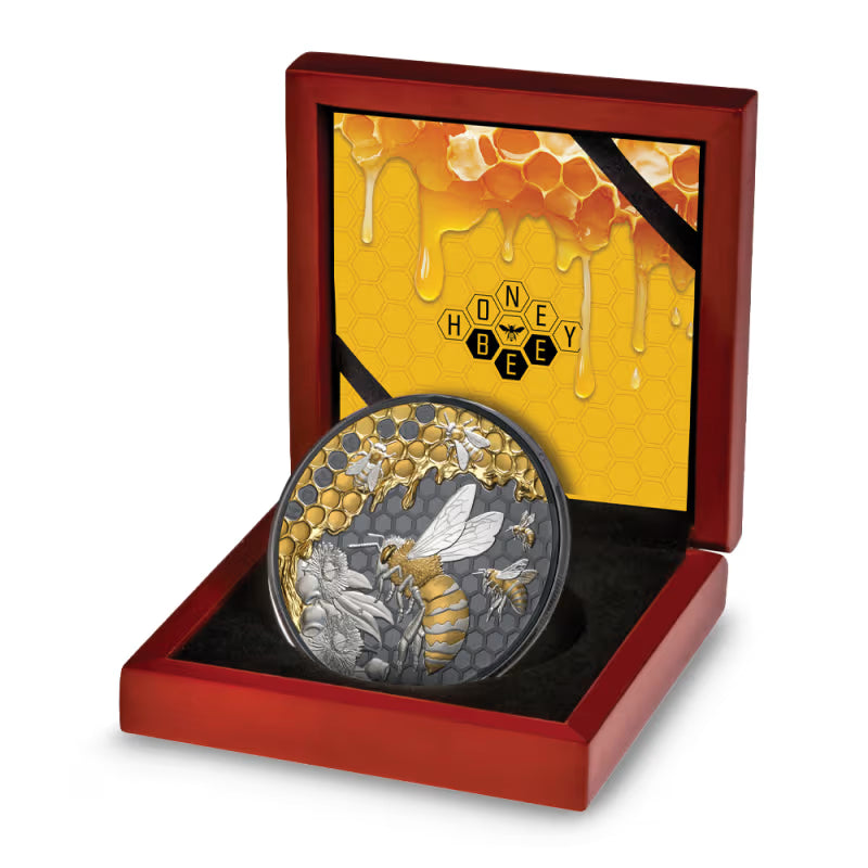 2026 5oz Black Proof Silver Honeybee - Mintage: 350