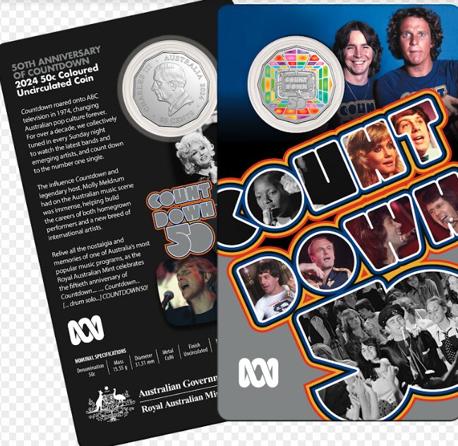 2024 Colourized 50c Countdown Coin - 50th Anniversary of Countdown