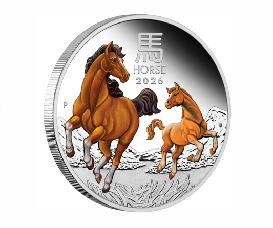 2026 Year Of The Horse 1/2oz Silver Proof Coloured Coin