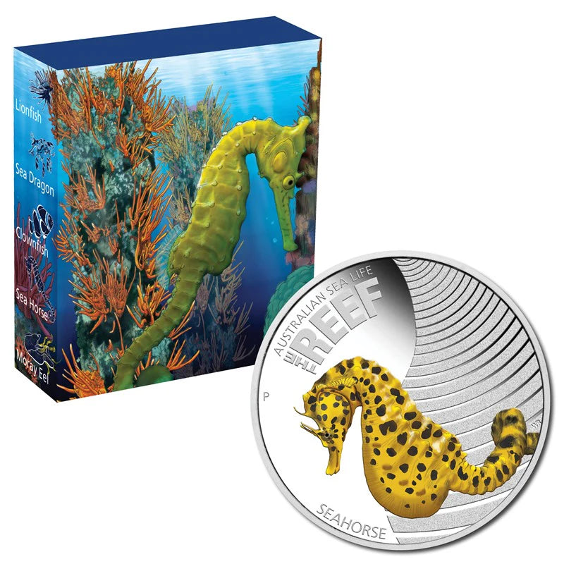 2010 1/2oz REEF Sea Horse Coloured Coin Mintage: 10,000