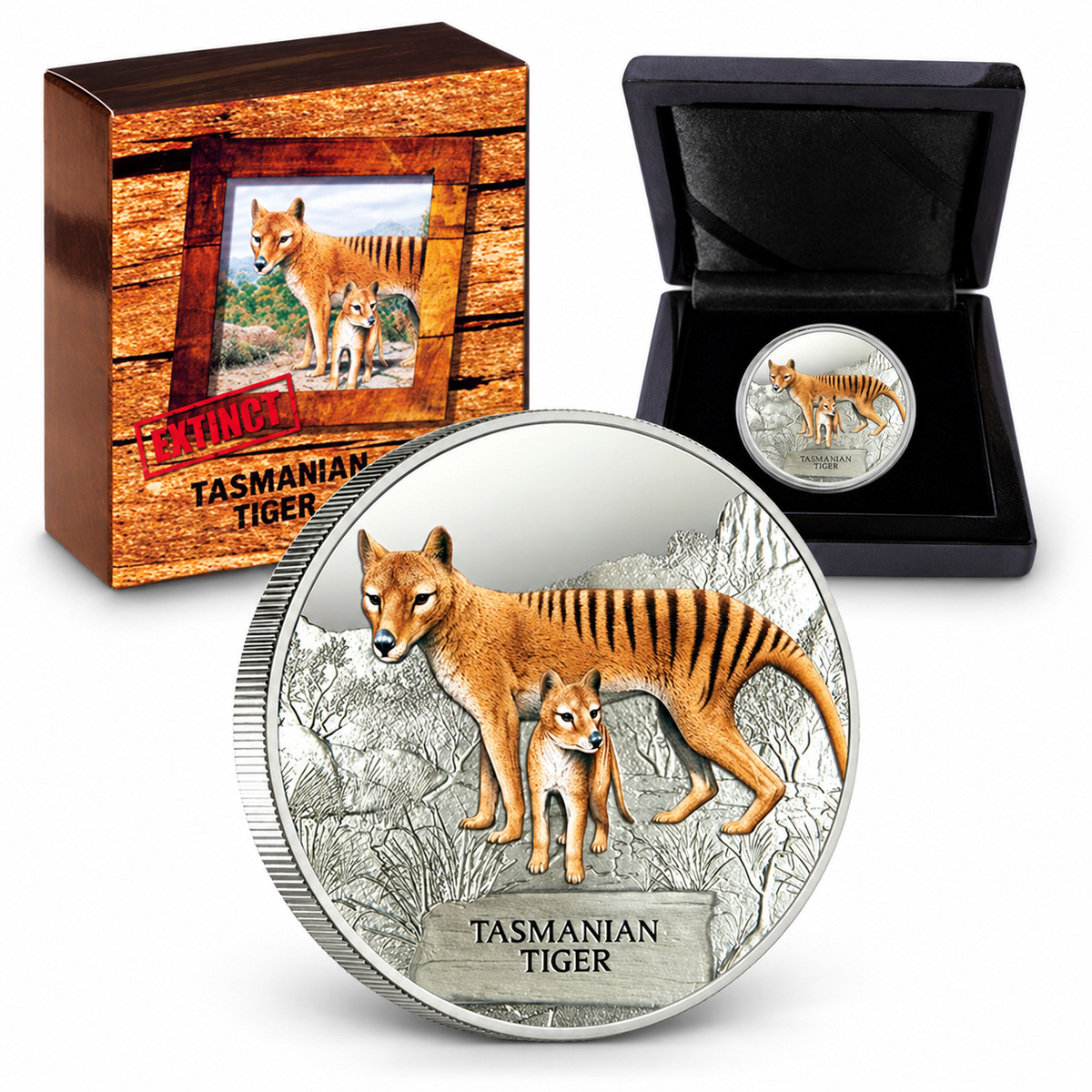 2011 1oz Silver Proof Tasmanian Tiger - Mintage: 5,000