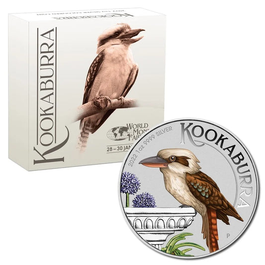 2022 1oz Silver Coloured Kookaburra Coin Berlin Money Fair - Mintage: 1,500