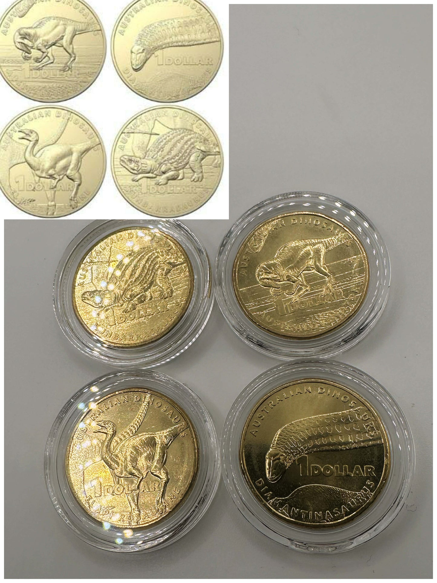 4x UNC $1 2022 Dinosaur Set - In Lighthouse Capsule Mintage: 800k