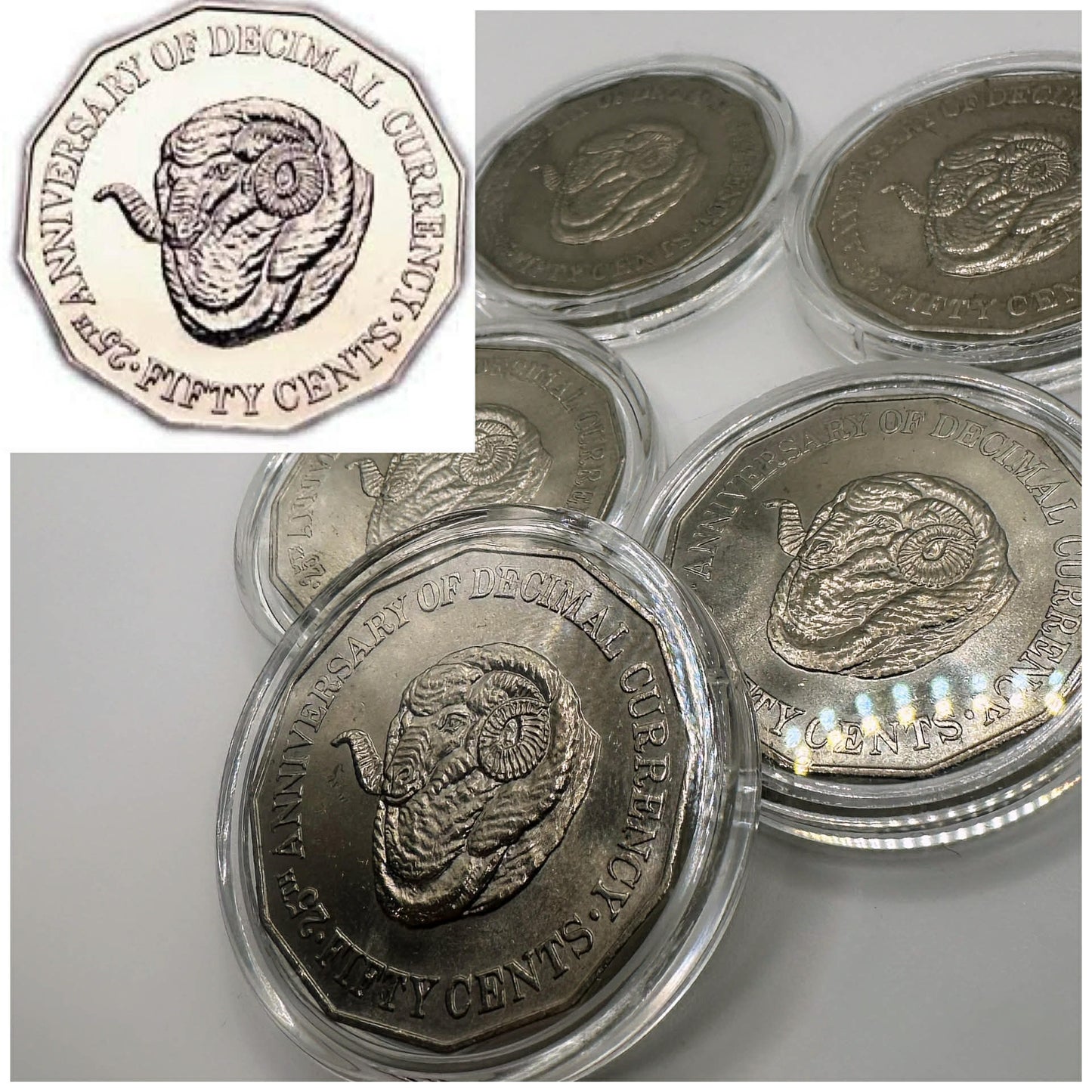 1x  1991 50c Ram's Head Circulated  - In Lighthouse Capsules Mintage: 4.7M