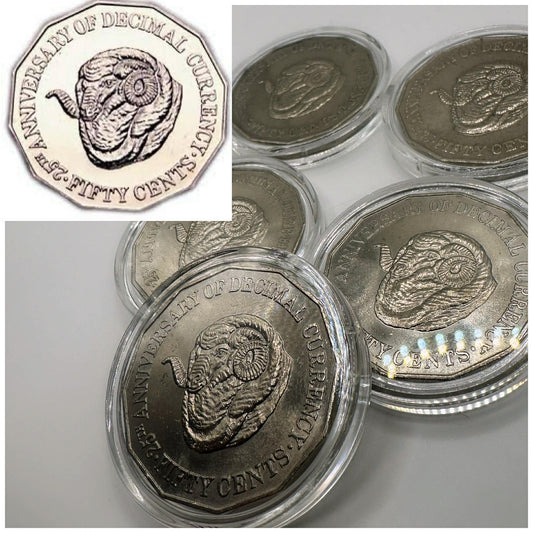 1x  1991 50c Ram's Head Circulated  - In Lighthouse Capsules Mintage: 4.7M