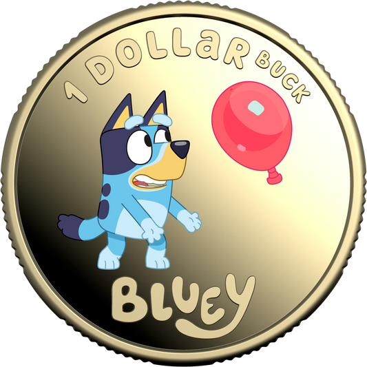 2024 1$ Bluey Coloured Proof Coin - Mintage: 5,000