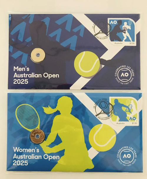 2025 Australia Open Men's & Women's Tennis PNC Set Uncirculated $2 Bundle