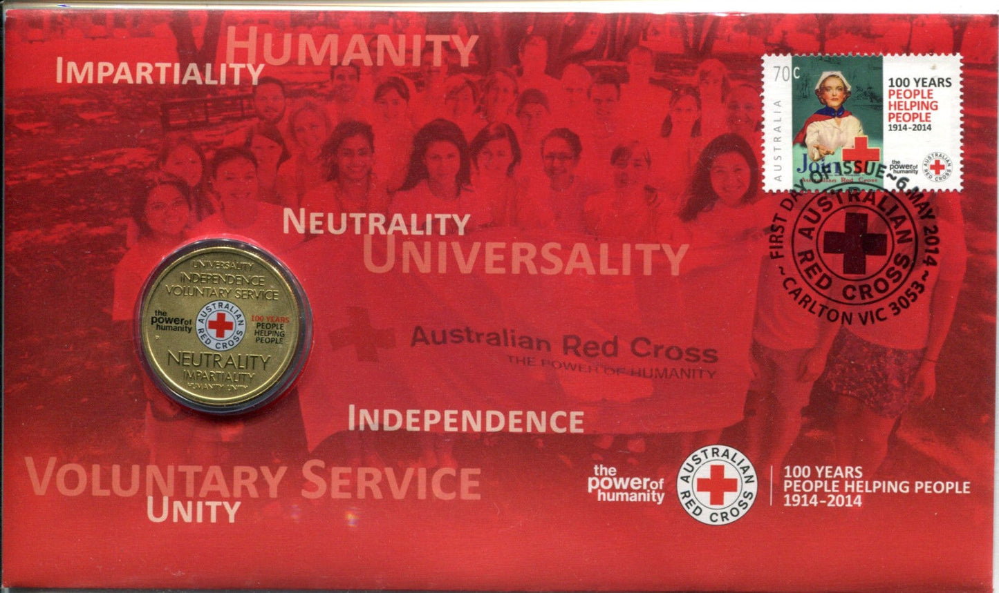 2014 $1 Red Cross Centenary PNC - Mintage: 10,000