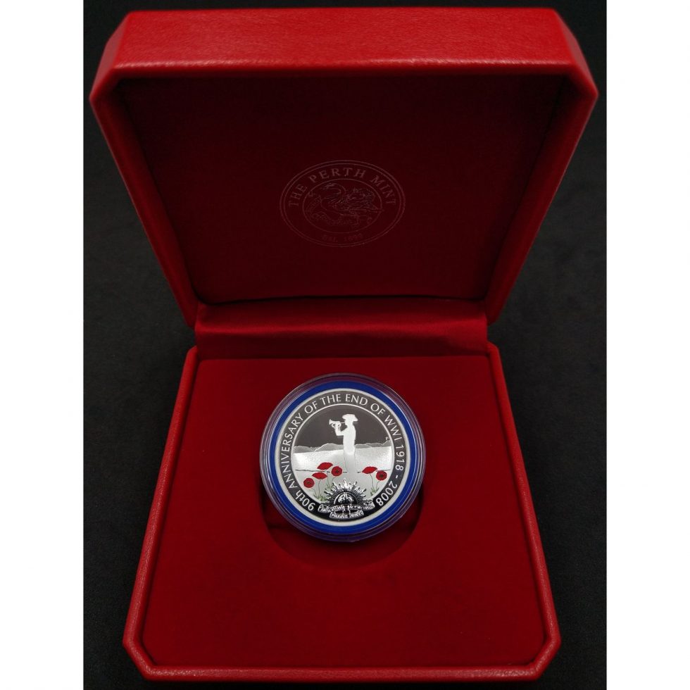 2008 1oz Silver 90th Anniversary Of World War 1 Coin - Mintage: 12,500