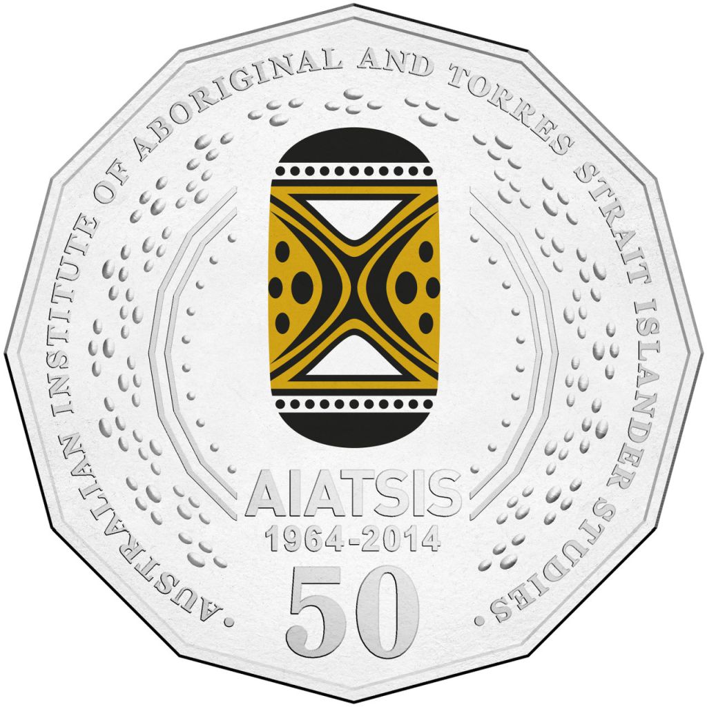 2014 50c Coloured 50th Anniversary Of Aiatsis Carded Coin - Mintage: 30,000