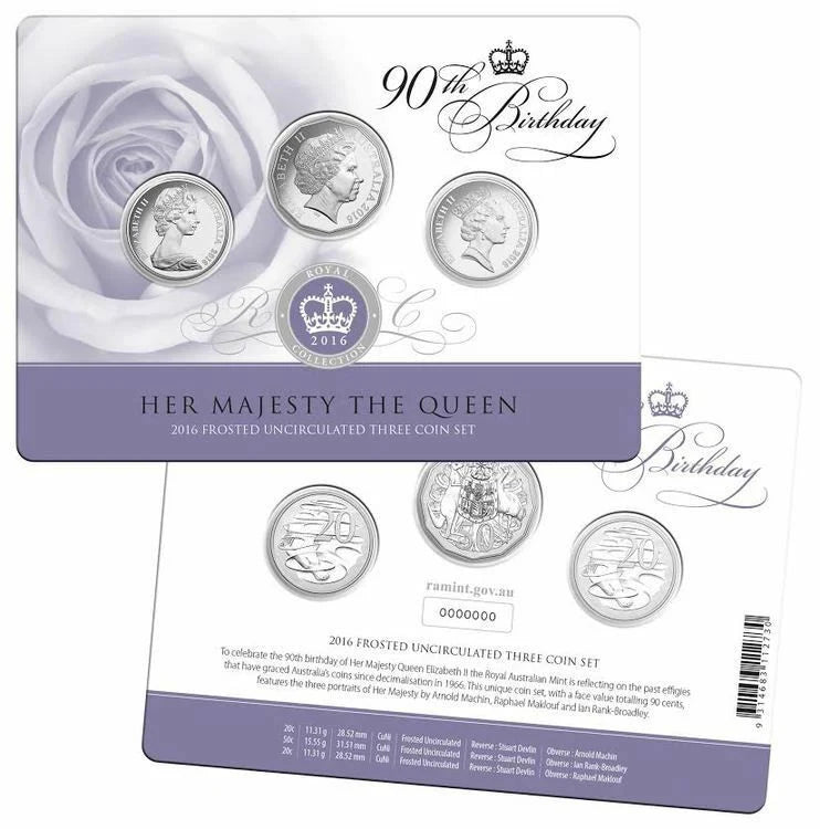 2016 Her Majesty The Queen Frosted 3x Coin Set - Mintage: 9,108