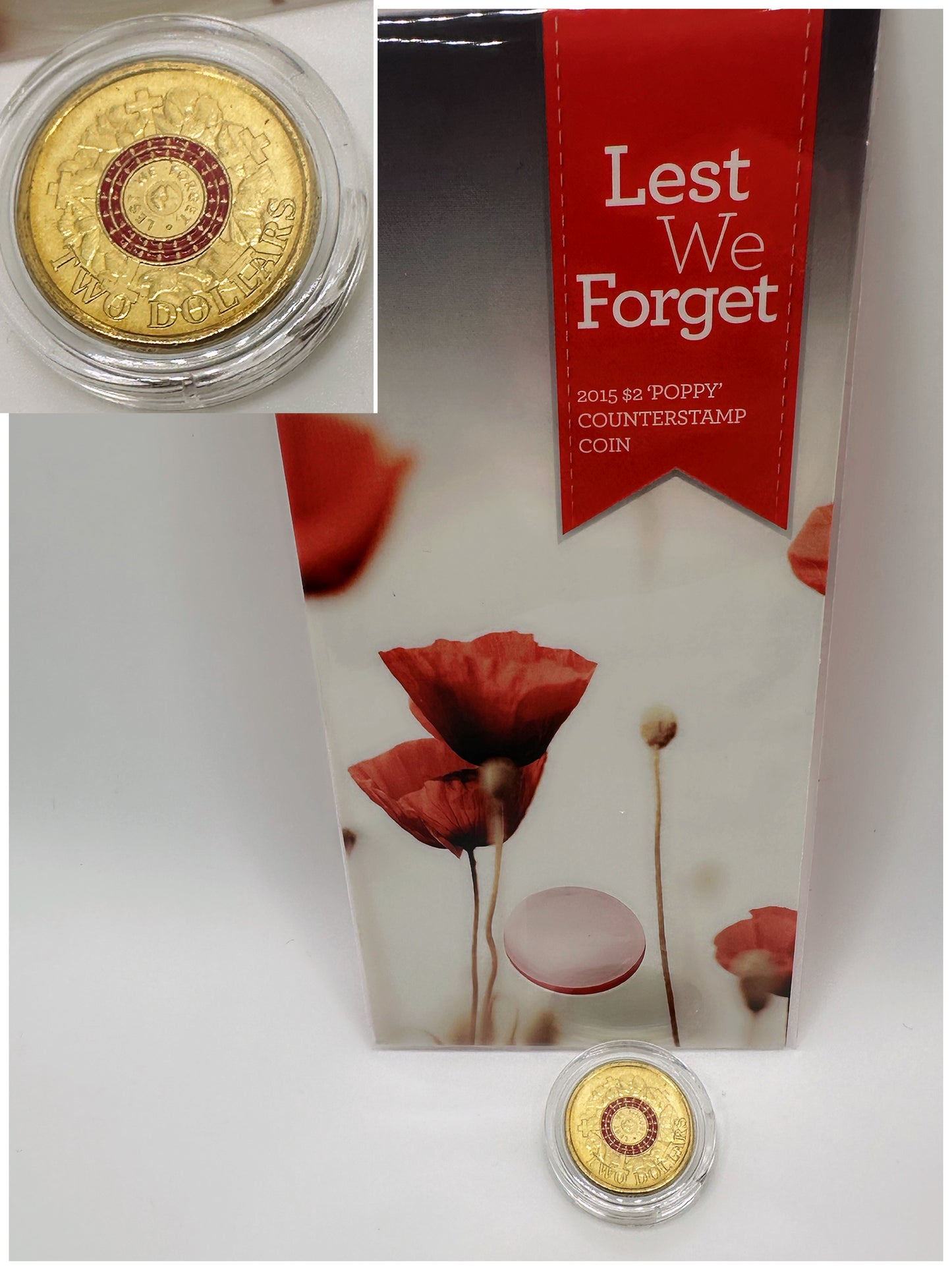 2015 Anzac Cove (War graves) $2 Counter Stamped Coin - In Lighthouse Capsule