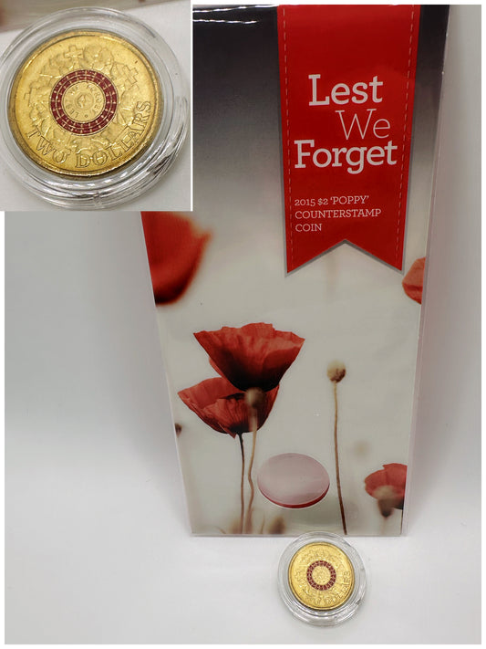 2015 Anzac Cove (War graves) $2 Counter Stamped Coin - In Lighthouse Capsule