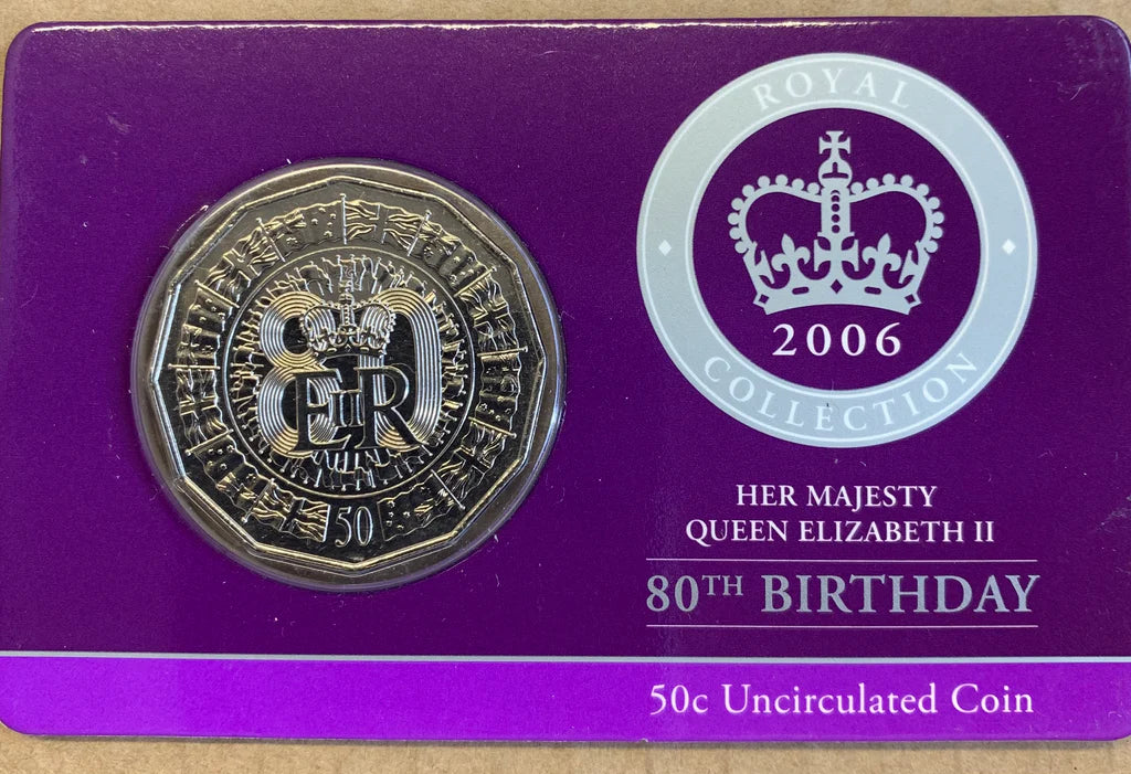 2006 50c Queen Elizabeth's 80th Birthday - Carded Mintage: 28,191
