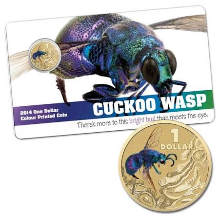 2014 $1 Cuckoo Wasp Carded Coin Brightbug Series - Mintage: 30,000