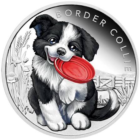 2018 1/2oz Border Collie Puppies Silver Coin - Mintage: 5,000