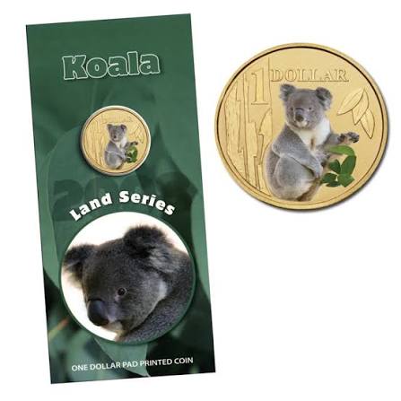 2008 $1 Koala Land Series Carded Coin - Mintage: 28,445
