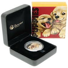 2018 1/2oz Golden Retriever Puppies Silver Coin - Mintage: 5,000
