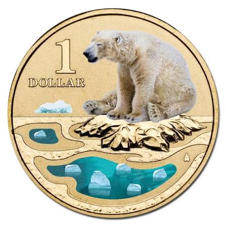 2013 $1 Polar Bear Polar Animals Series Carded Coin - Mintage: 11,000