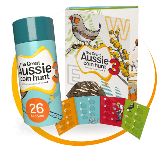 2022 Great Aussie Coin Hunt 3 26x UNC $1 Folder & Coin Tube - UNOPENED