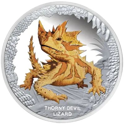 2014 1oz Silver Thorny Devil Lizard - Mintage: 5,000