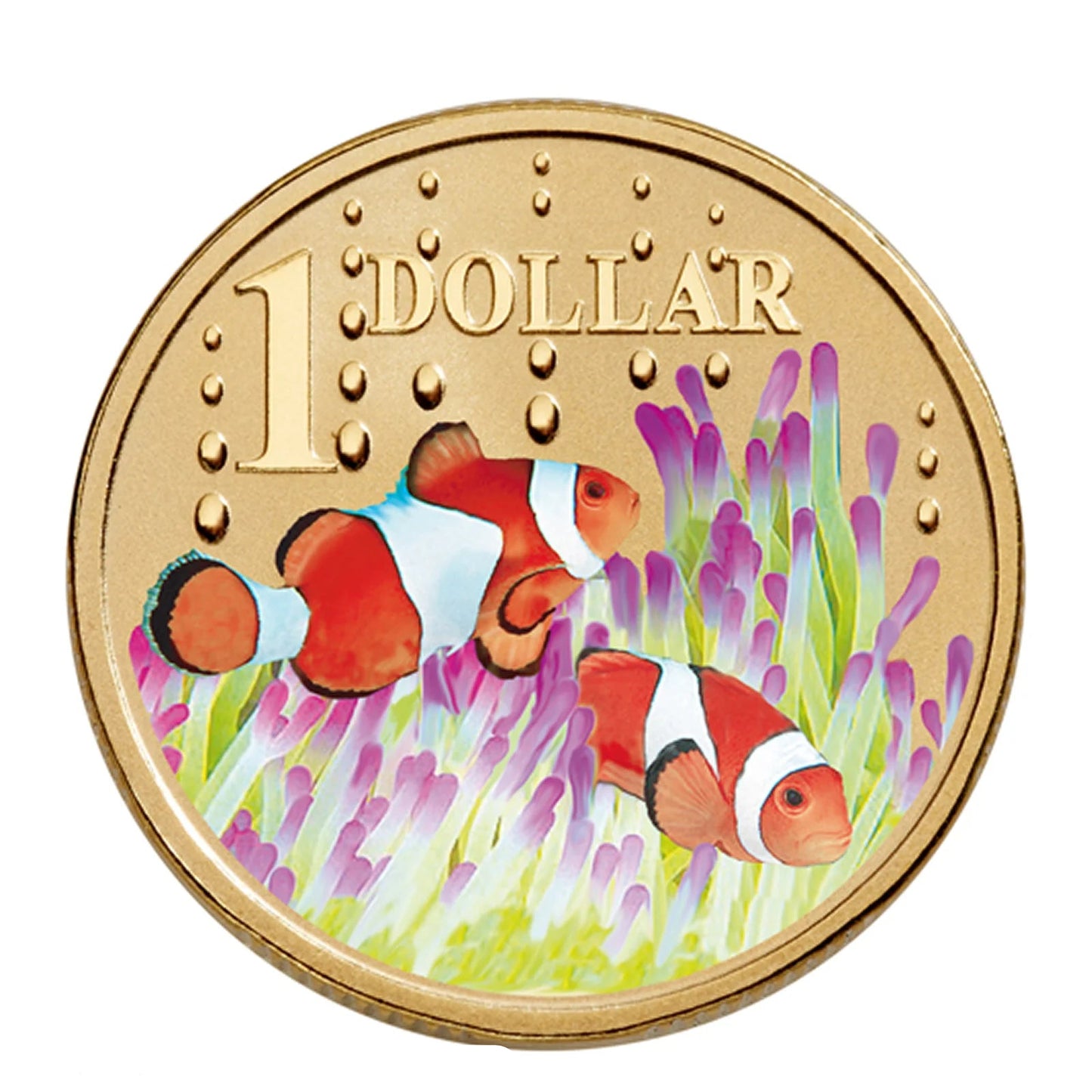 2006 $1 Clown Fish Ocean Series Carded Coin - Mintage: 29,743