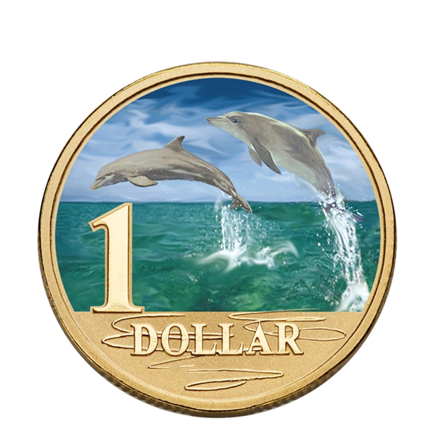 2006 $1 Bottlenose Dolphin Ocean Series Carded Coin - Mintage: 29,949
