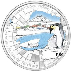 2004 1oz Mawson Station Australian Antarctic Territory Coin - Mintage: 7,500