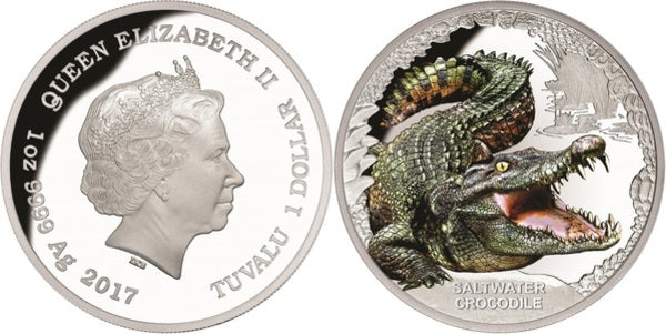 2017 1oz Saltwater Crocodile Coin - Mintage: 5,000
