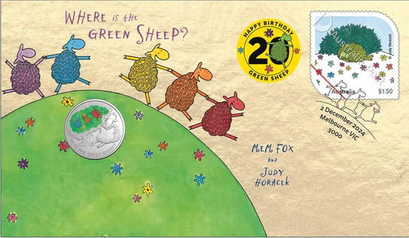 2024 20c Where Is The Green Sheep PNC - Mintage: 7,500