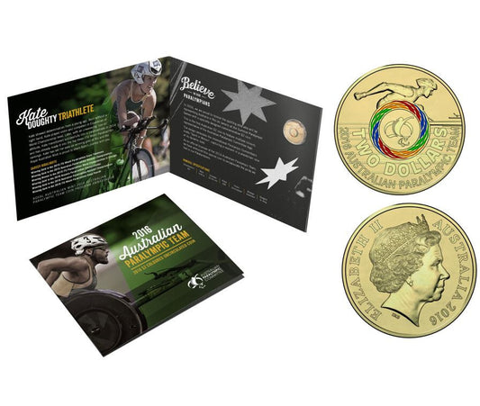 2016 $2 RIO Paralympic 1 UNC Coin Folder