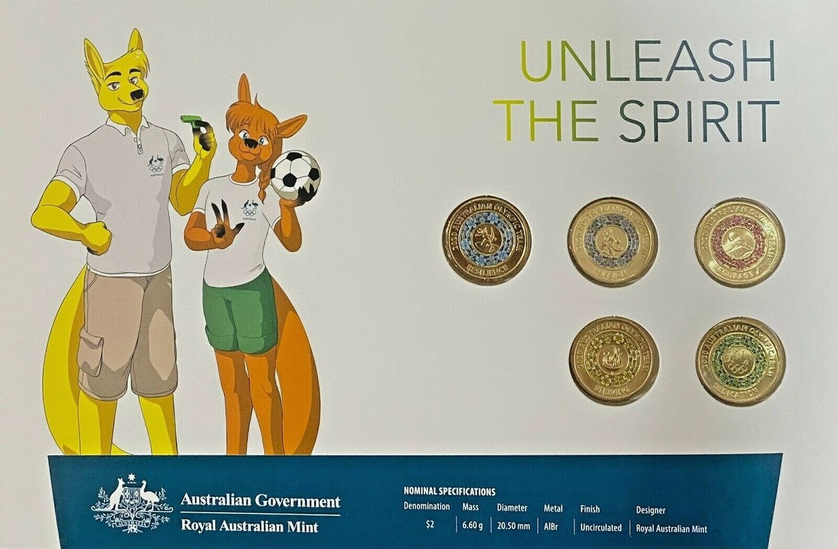 2020 $2 Tokyo Olympic Games 5x Coin Set (Paralympic Sold Separately)