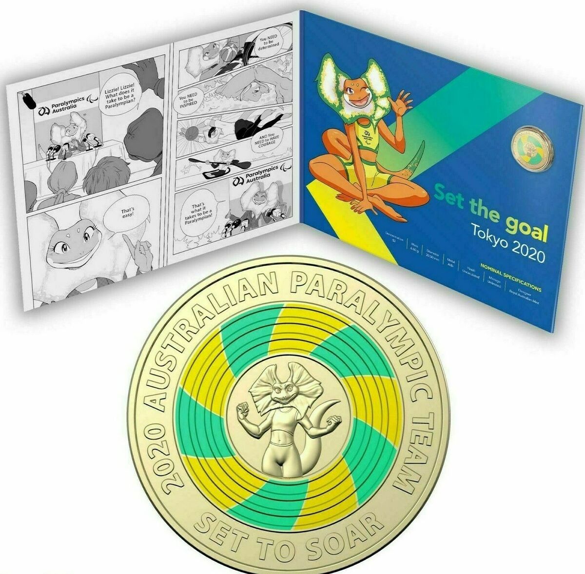 2020 $2 Tokyo Paralympic UNC Coin Folder