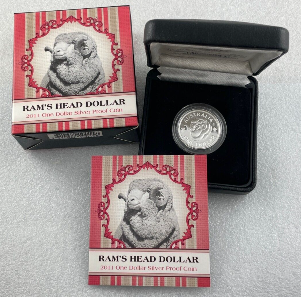 2011 (11.6g) Silver Ram's Head Dollar Coin - Mintage: 12,500