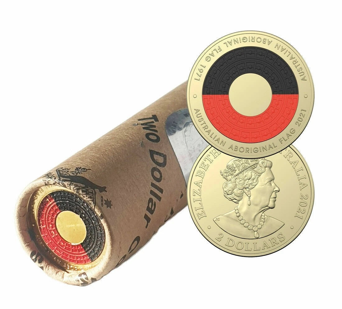 2021 Aboriginal Flag $2 RAM ROLL - Includes Protective Tube & Sticker