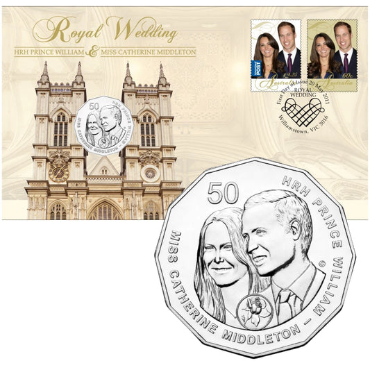 2011 50c Royal Wedding Prince William & Catherine Middleton PNC