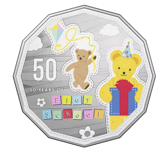 2016 50c 50 Years Of Playschool Big Ted PNC Mintage: 7,500