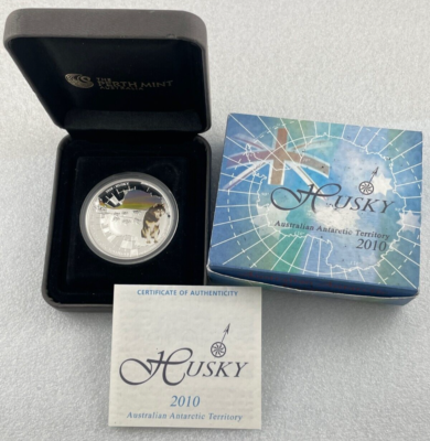 2010 1oz Husky Australian Antarctic Territory - Mintage: 7,500