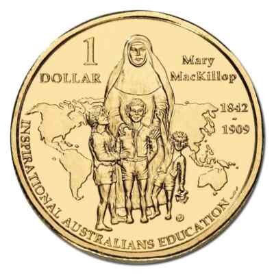 2008 $1 Mary MacKillop Inspirational Australians Carded Coin - Mintage: 29,802