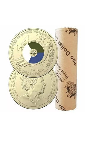 2020 $2 75th Anniversary End of WW2 RAM Roll - Includes Protective Tube & Sticker