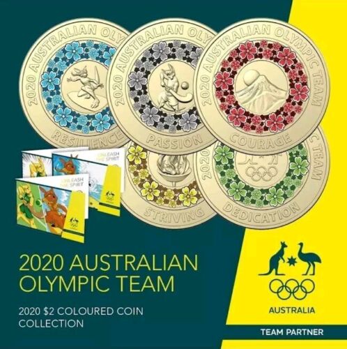 2020 $2 Tokyo Olympic Games 5x Coin Set (Paralympic Sold Separately)
