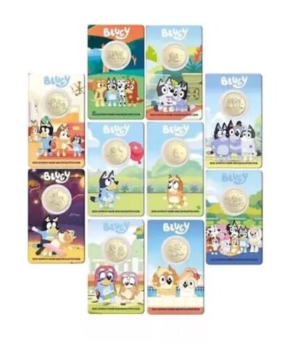 Bluey 10-Coin Privy Marked Uncirculated $1 Complete Carded Bundle